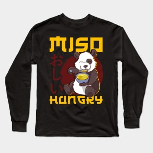 Cute Anime Panda Bear Miso Hungry Pun Kawaii Long Sleeve T-Shirt